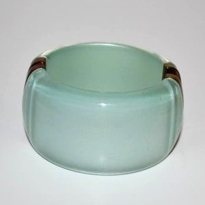 NEW Talbots Green chunky Cuff with bronze metal hardware